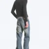 Langarmshirt mit Rippstrick – gewaschen, schwarz Langarmshirt mit Rippstrick – gewaschen, schwarz