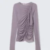 Langarmshirt mit Rüschen – Flieder