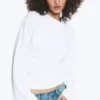 Langarmshirt mit Rüschen – Weiß