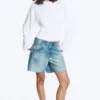 Langarmshirt mit Rüschen – Weiß