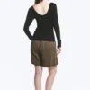 Langarmshirt mit tiefem Rückenausschnitt – Schwarz Langarmshirt mit tiefem Rückenausschnitt – Schwarz