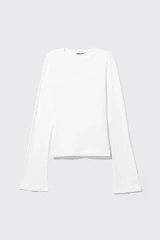 Langarmshirt – Weiß