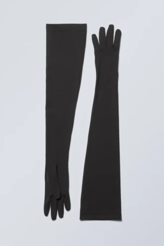 Lange Fingerhandschuhe – Schwarz