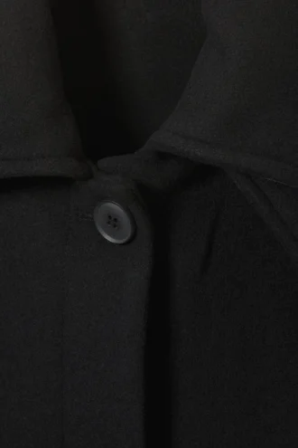 Langer Oversize-Mantel aus Wollmischung – Schwarz