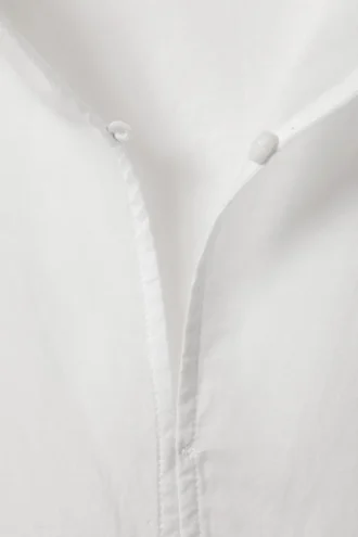 Langärmelige Bluse mit Kordelzug – Weiß