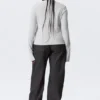 Langärmiges Henley-Shirt mit Waffelstruktur – Grau meliert Langärmiges Henley-Shirt mit Waffelstruktur – Grau meliert