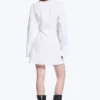 Langärmliges, asymmetrisches Mini-Hemd-Kleid – Weiß Langärmliges, asymmetrisches Mini-Hemd-Kleid – Weiß
