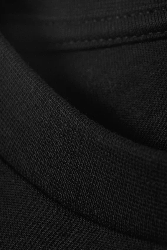 Langärmliges Baumwoll-Minikleid – Schwarz Langärmliges Baumwoll-Minikleid – Schwarz