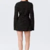 Langärmliges Baumwoll-Minikleid – schwarz gestreift Langärmliges Baumwoll-Minikleid – schwarz gestreift