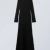 Langärmliges Maxikleid – Schwarz Langärmliges Maxikleid – Schwarz