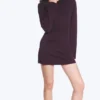 Langärmliges Minikleid aus Baumwolle – Dunkles Pflaumenblau Langärmliges Minikleid aus Baumwolle – Dunkles Pflaumenblau