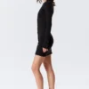 Langärmliges Minikleid mit Druckknöpfen – Schwarz Langärmliges Minikleid mit Druckknöpfen – Schwarz