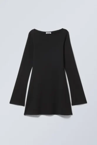 Langärmliges Minikleid – Schwarz Langärmliges Minikleid – Schwarz