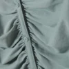 Langärmliges, tailliertes Kleid mit Raffungen – Staubblau Langärmliges, tailliertes Kleid mit Raffungen – Staubblau