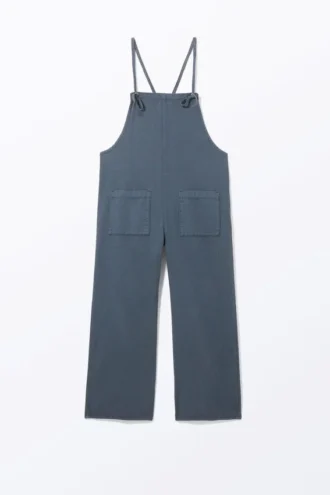 Latzhose aus Denim mit Bindeband – Blau