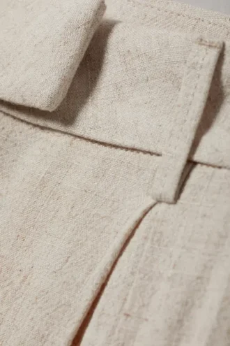 Lilah Hose aus Leinenmischung – Hellbeige