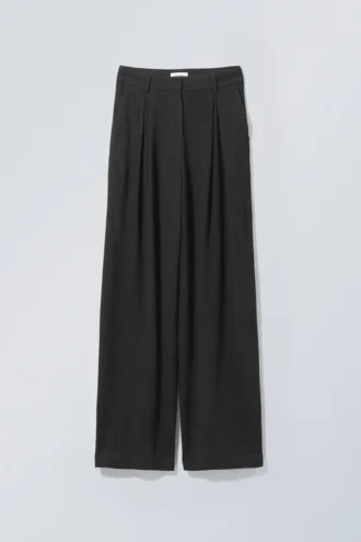 Lilah-Hose aus Leinenmischung – Schwarz