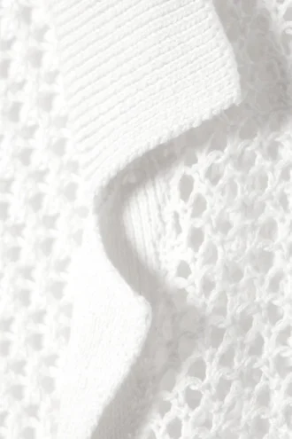 Locker gestrickte Strickjacke mit Knopfleiste – Dusty White