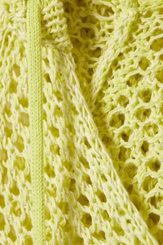 Locker gestrickter Kapuzenpullover – Hellgelb