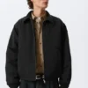 Locker sitzende Jacke mit Reißverschluss – Schwarz Locker sitzende Jacke mit Reißverschluss – Schwarz