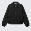Locker sitzende Jacke mit Reißverschluss – Schwarz Locker sitzende Jacke mit Reißverschluss – Schwarz