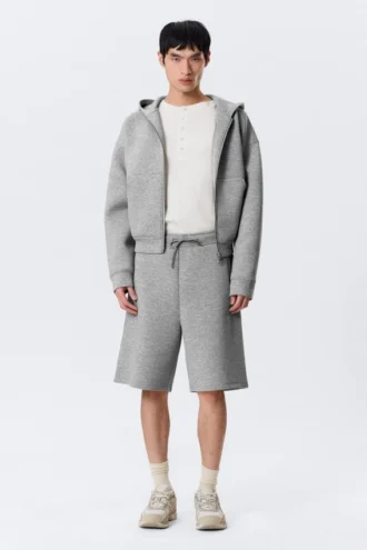 Locker sitzende Scuba-Shorts – Grau meliert