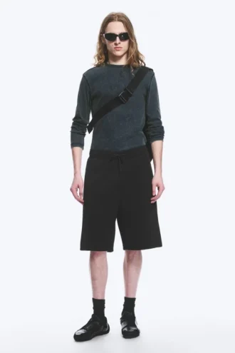 Locker sitzende Scuba-Shorts – Schwarz