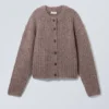 Locker sitzende Strickjacke – Dunkelgrau Locker sitzende Strickjacke – Dunkelgrau
