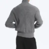 Locker sitzende Strickjacke mit hohem Kragen und Reißverschluss – Hellstaubgrau Locker sitzende Strickjacke mit hohem Kragen und Reißverschluss – Hellstaubgrau