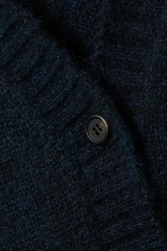 Locker sitzende Strickjacke mit V-Ausschnitt – Dunkelblau