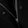 Locker sitzende Wolljacke mit Raglanärmeln – Schwarz Locker sitzende Wolljacke mit Raglanärmeln – Schwarz