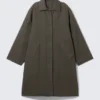 Locker sitzender Canvas-Car-Coat – Dunkelgrau Locker sitzender Canvas-Car-Coat – Dunkelgrau