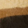 Locker sitzender, flauschiger Strickpullover – staubgelbe und braune Streifen Locker sitzender, flauschiger Strickpullover – staubgelbe und braune Streifen
