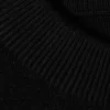 Locker sitzender, kastenförmiger Strickpullover – Schwarz Locker sitzender, kastenförmiger Strickpullover – Schwarz