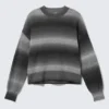 Locker sitzender, melierter Strickpullover aus Baumwolle – Black Space Dye Locker sitzender, melierter Strickpullover aus Baumwolle – Black Space Dye