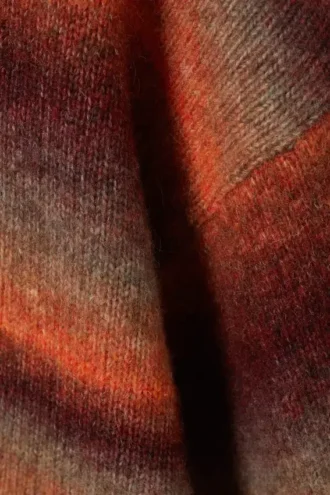 Locker sitzender, melierter Strickpullover – Orange Space Dye