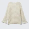 Locker sitzender Pullover aus offenem Strick – Off-White Locker sitzender Pullover aus offenem Strick – Off-White