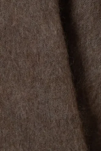 Locker sitzender Pullover mit Rundhalsausschnitt und Rippmuster – Braun