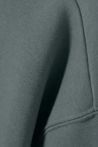 Locker sitzender, schwerer Pullover mit halbem Reißverschluss – Dunkel-Türkis
