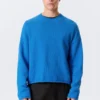 Locker sitzender Strickpullover aus Baumwolle – Hellblau Locker sitzender Strickpullover aus Baumwolle – Hellblau