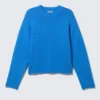 Locker sitzender Strickpullover aus Baumwolle – Hellblau Locker sitzender Strickpullover aus Baumwolle – Hellblau