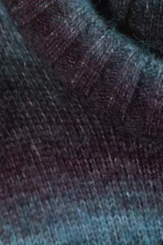 Locker sitzender Strickpullover – gestreift, türkis