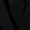 Locker sitzender Zweireiher-Blazer aus Leinenmischung – Schwarz