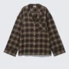 Locker sitzendes Flanell-Pyjama-Hemd – kariert, dunkelbraun Locker sitzendes Flanell-Pyjama-Hemd – kariert, dunkelbraun