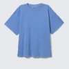 Locker sitzendes, kastenförmiges Baumwoll-T-Shirt – gewaschenes Blau Locker sitzendes, kastenförmiges Baumwoll-T-Shirt – gewaschenes Blau