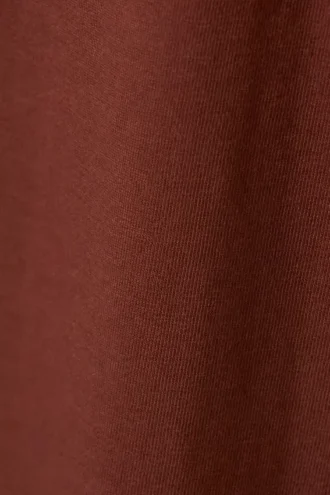 Locker sitzendes, kastenförmiges Baumwoll-T-Shirt – Rostrot