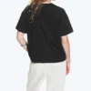 Locker sitzendes, kastenförmiges Baumwoll-T-Shirt – Schwarz Locker sitzendes, kastenförmiges Baumwoll-T-Shirt – Schwarz
