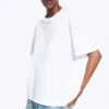 Locker sitzendes, kastenförmiges Baumwoll-T-Shirt – Weiß Locker sitzendes, kastenförmiges Baumwoll-T-Shirt – Weiß