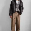 Lockere Canvas-Jacke mit Kapuze – Schwarz meliert Lockere Canvas-Jacke mit Kapuze – Schwarz meliert