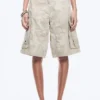 Lockere Cargo-Shorts mit niedriger Leibhöhe – Hellbeige – Camouflage Lockere Cargo-Shorts mit niedriger Leibhöhe – Hellbeige – Camouflage